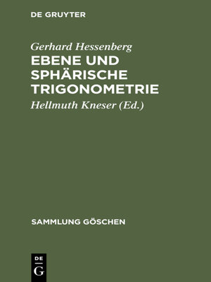 cover image of Ebene und sphärische Trigonometrie